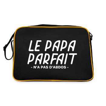 Papa parfait n a pas d'abdos idée papa drôle - Sac Retro - noir/or - Dos