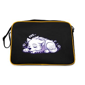 Schlafender Hund - Aufkleber - Retro Tasche - Schwarz/Gold - Hinten