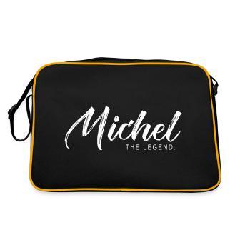 Michel the legend Cadeau T shirt michel - Sac Retro - noir/or - Dos