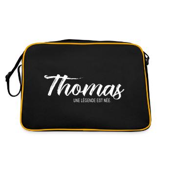 Thomas une légende Cadeau T shirt thomas - Sac Retro - noir/or - Dos