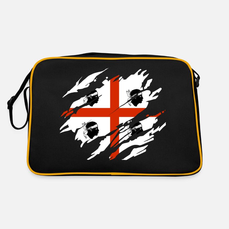 Sardinien Flagge - Retro Tasche - Schwarz/Gold