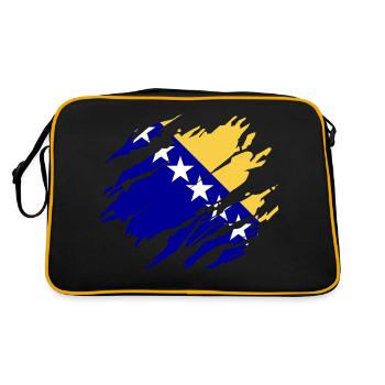 Flag Bosnia Bosnian - Retro Bag - black/gold - Back