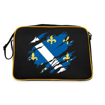 Bosnien Bosna Flagge - Retro Tasche - Schwarz/Gold - Hinten