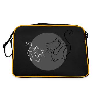 Katzen Grey - Retro Tasche - Schwarz/Gold - Hinten