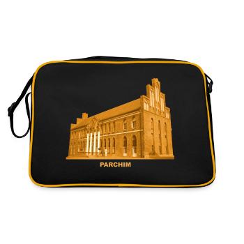 Parchim Town Hall Alter Markt Mecklenburg-Vorpommern - Retro Bag - black/gold - Back
