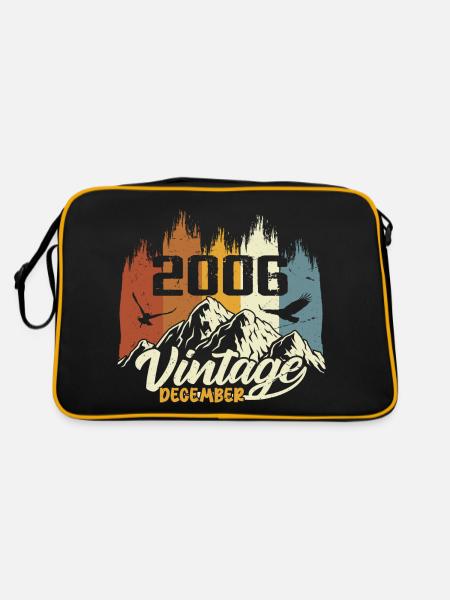 Birthday Gift born in December 2006 - Retro Bag - black/gold - Back