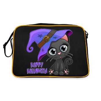 Adorable chaton d'Halloween - Sac Retro - noir/or - Dos