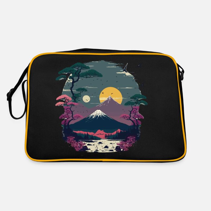 Coucher de soleil japonais Sac Retro