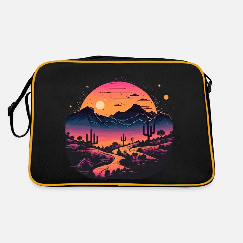 Synthwave-Wüste Retro Tasche