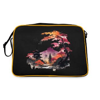 Asian Landscape - Retro Bag - black/gold - Back