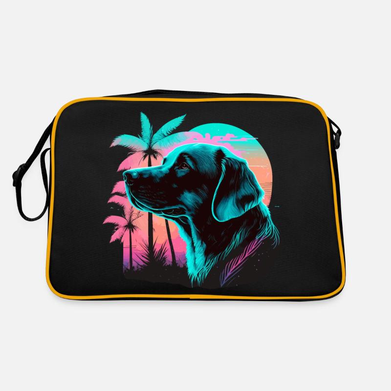 Labrador Retriever à Beach Coconut Tree Sac Retro