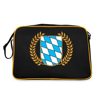 Freistaat Bayern Bayrisch - Retro Tasche - Schwarz/Gold - Hinten