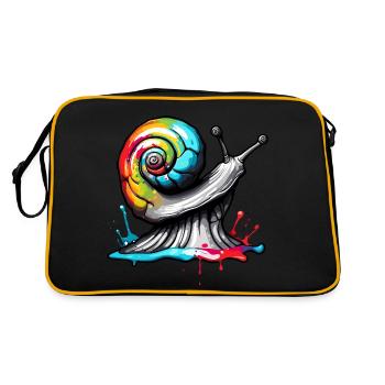Snail / Animal / Crawling / Slimy / Slow - Retro Bag - black/gold - Back