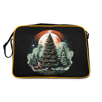 Weihnachtsbaum - Retro Tasche - Schwarz/Gold - Hinten