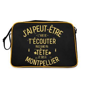 Dans ma Tête je suis à Montpellier - Sac Retro - noir/or - Dos