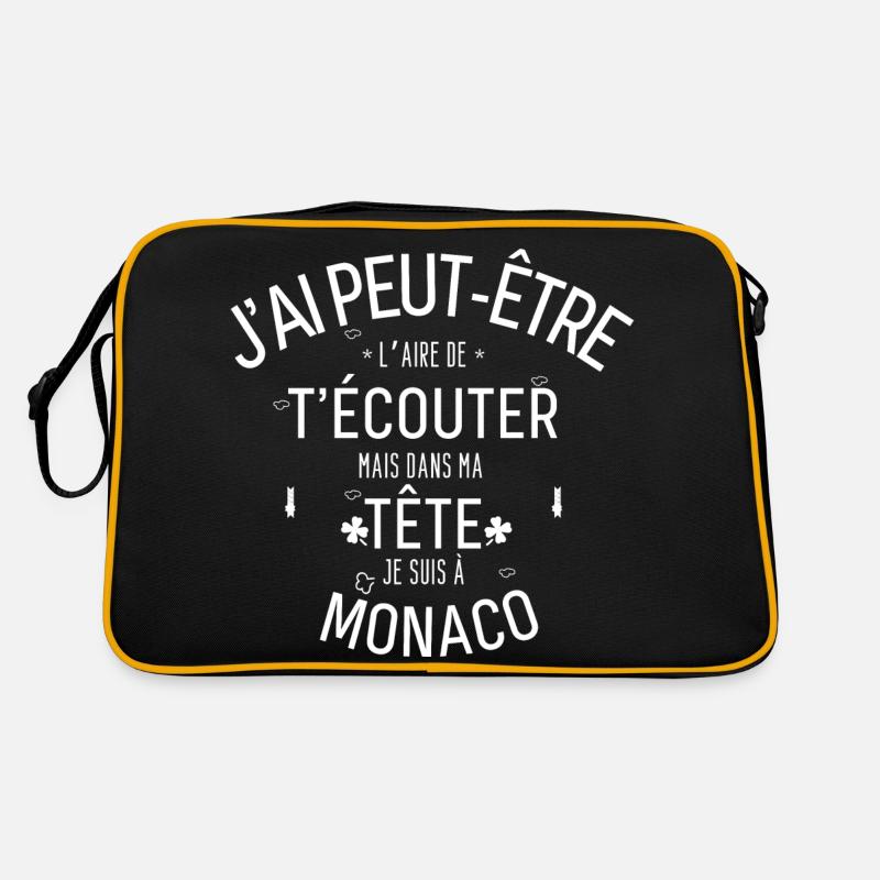 Dans ma Tête je suis à monaco Sac Retro