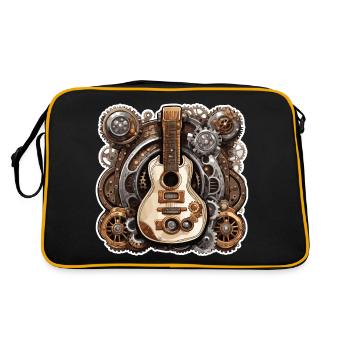 Rock n roll / Guitare / Musique / Instrument - Sac Retro - noir/or - Dos