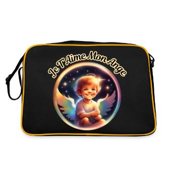 Je T Aime Mon Ange 1 - Sac Retro - noir/or - Dos