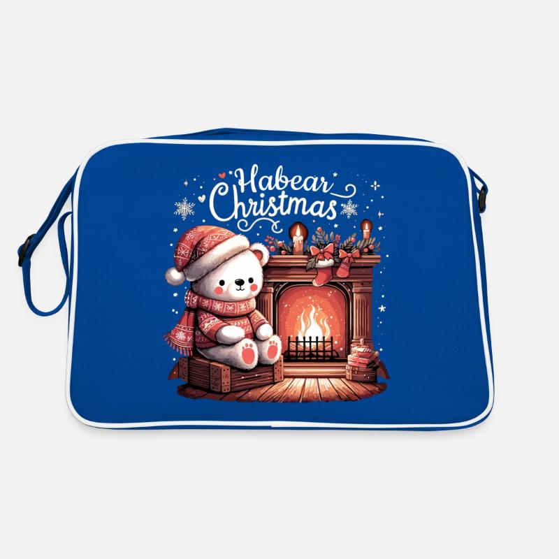 Eisbär Bär Weihnachten Kamin Geschenk Retro Tasche