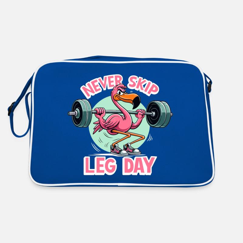 Leg Day Flamingo Beintraining witzig Gym Geschenk Retro Tasche