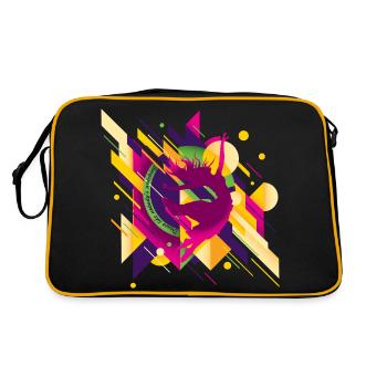 Abstrakte Vibes 💃 Dance like nobody's watching - Retro Tasche - Schwarz/Gold - Hinten