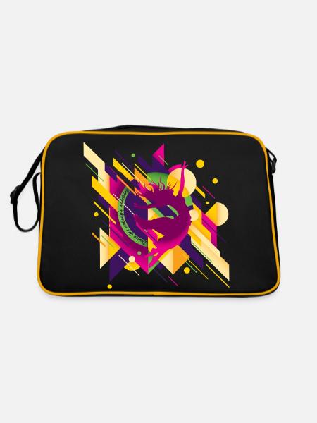Abstrakte Vibes 💃 Dance like nobody's watching - Retro Tasche - Schwarz/Gold - Hinten