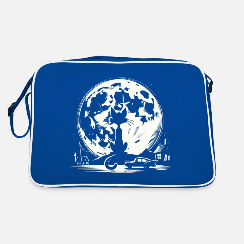 Cat Cats Moon Moonlight Supermoon Gift Retro Bag