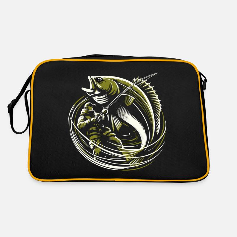 Pêche Pêcheur Morue Poisson Géant Vert Olive Cadeau Sac Retro