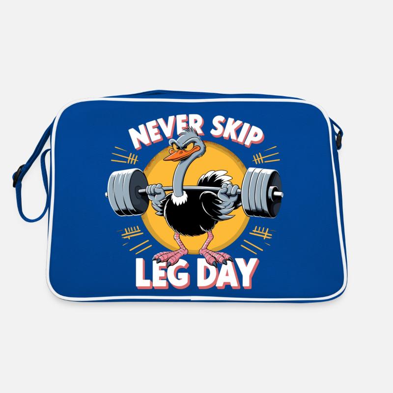 Leg Day Strauß Beintraining witzig Gym Geschenk Retro Tasche