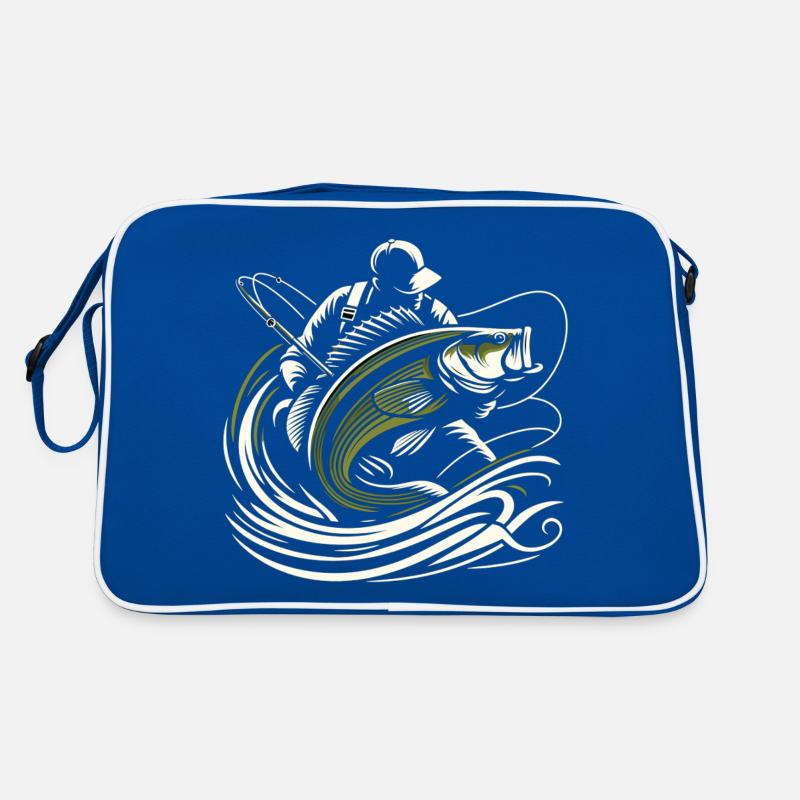 Pêche pêcheur perche poisson géant vert olive cadeau Sac Retro