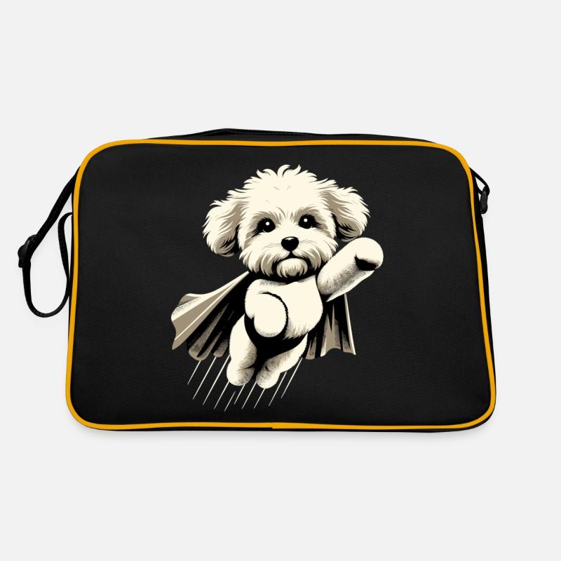 Super Hund Maltipoo Moodle Multipoo Geschenk - Retro Tasche - Schwarz/Gold