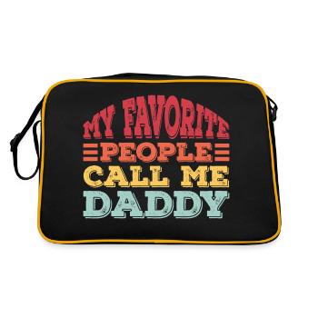 Mes gens préférés m’appellent papa - Sac Retro - noir/or - Dos