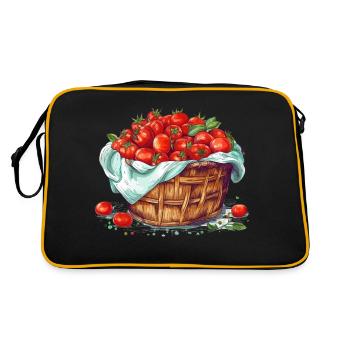 A basket filled with tomatoes, transparent - Retro Bag - black/gold - Back