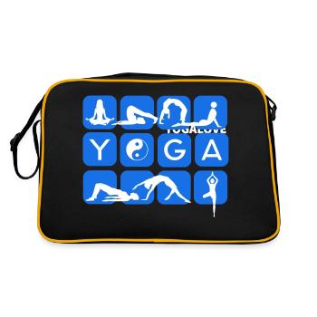 I love yoga chakra om symbol - Retro Bag - black/gold - Back
