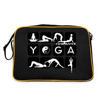 yoga forme lettre chakra om J’aime le yoga - Sac Retro - noir/or - Dos