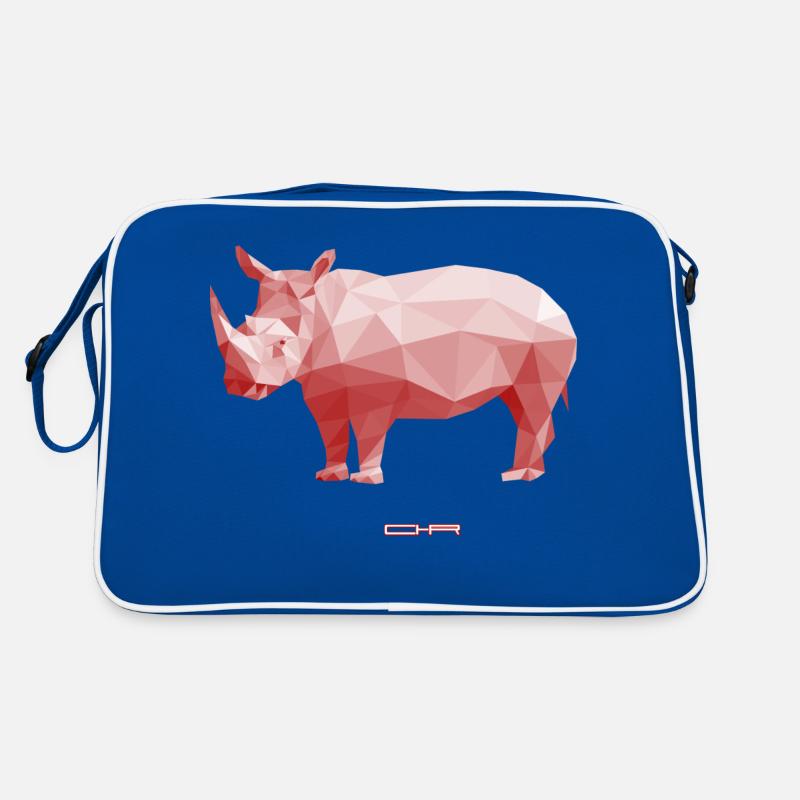 Low Poly Rhino Retro Tasche