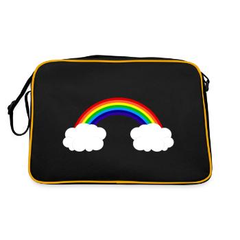 rainbow clouds - Retro Bag - black/gold - Back