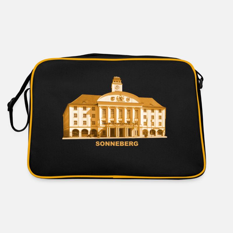 Sonneberg Town Hall Thuringia Toy City - Retro Bag - black/gold