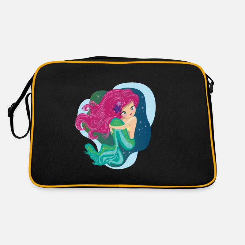 Mermaid - Retro Tasche - Schwarz/Gold