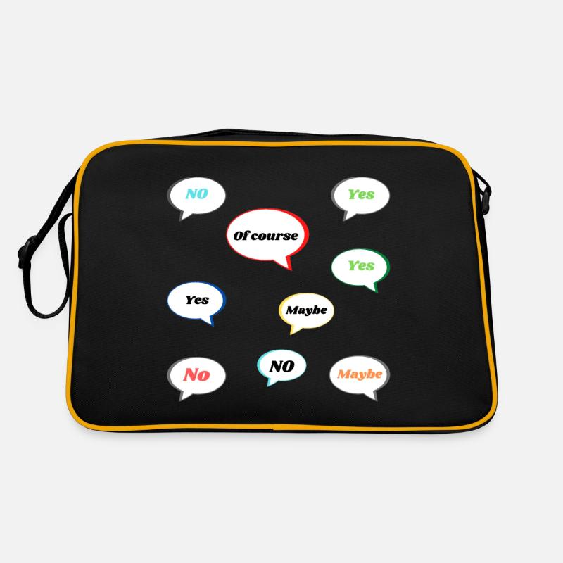 Non Oui peut-être bien sûr Déclaration Réponses colorées Sac Retro