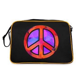 Colored peace symbol - Retro Bag - black/gold - Back