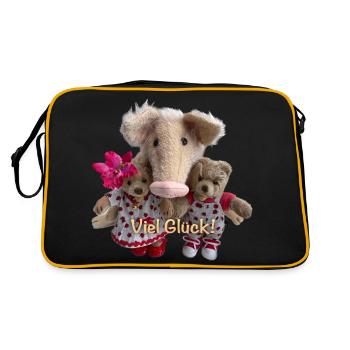 Viel Glück - Retro Tasche - Schwarz/Gold - Hinten