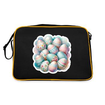 Un ensemble de jolis œufs de Pâques aquarellés - Sac Retro - noir/or - Dos