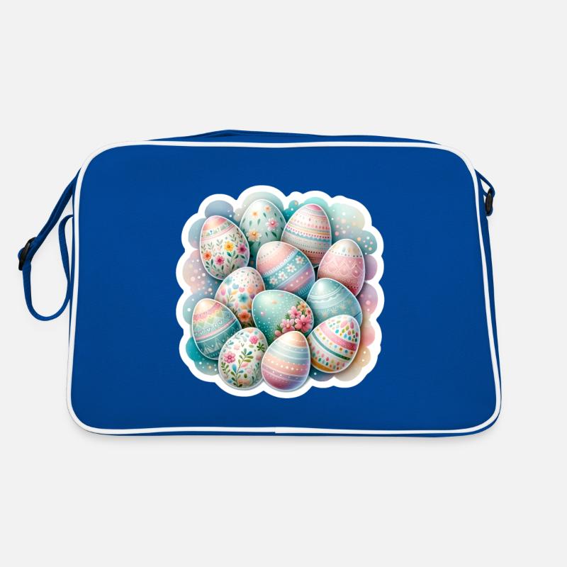 A Set of Cute Watercolored Easter Eggs Retro Bag