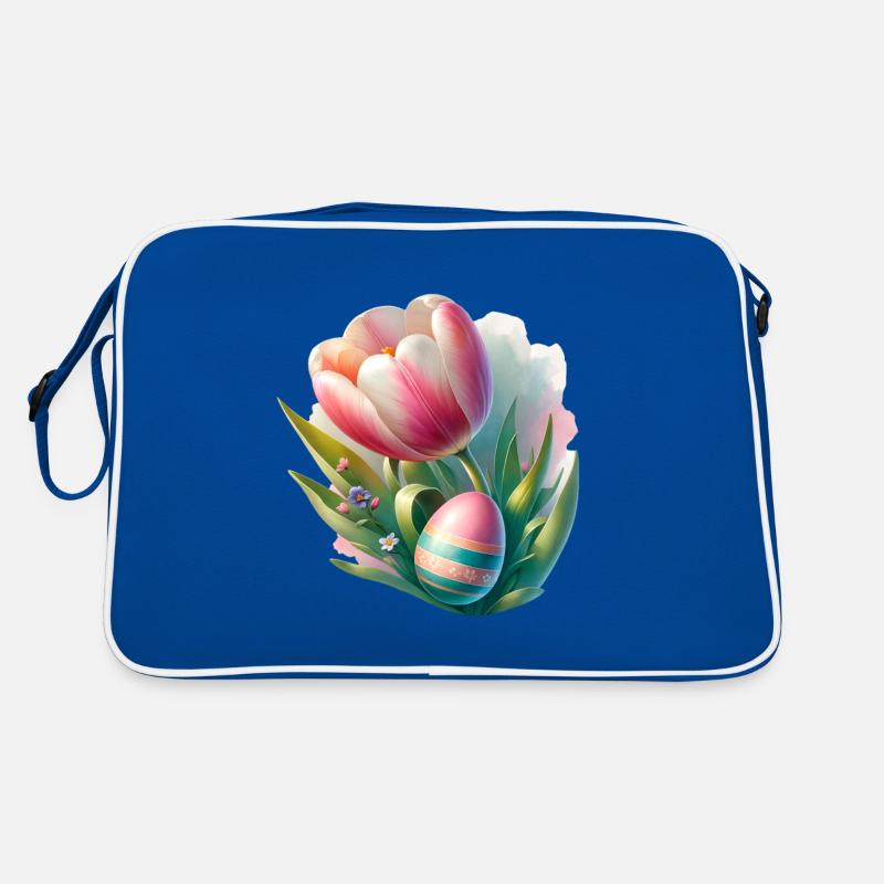 Spring Colorful Tulip With Easter Egg Retro Bag