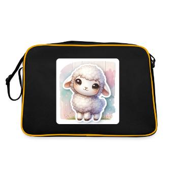 A Sweet Easter Sheep With Fluffy Wool - Retro Bag - black/gold - Back
