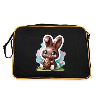 Un lapin en chocolat avec un œuf de Pâques - Sac Retro - noir/or - Dos