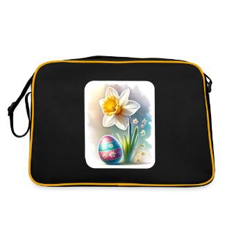 Une belle jonquille avec un œuf de Pâques - Sac Retro - noir/or - Dos