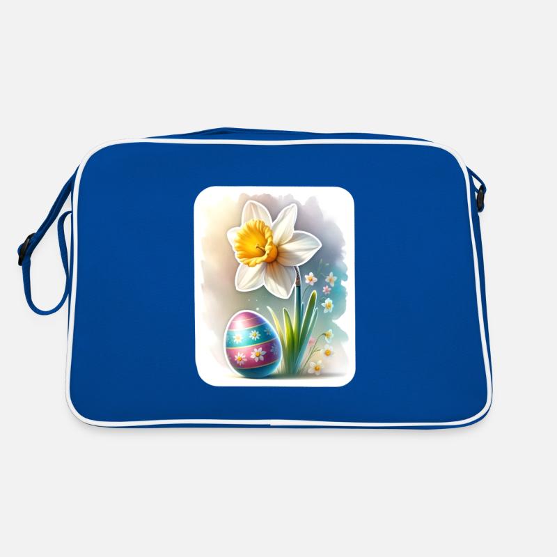 A Beautiful Daffodil With an Easter Egg Retro Bag