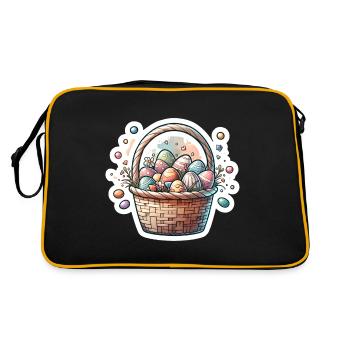 Joli panier d’oeufs de Pâques couleur pastel doux - Sac Retro - noir/or - Dos